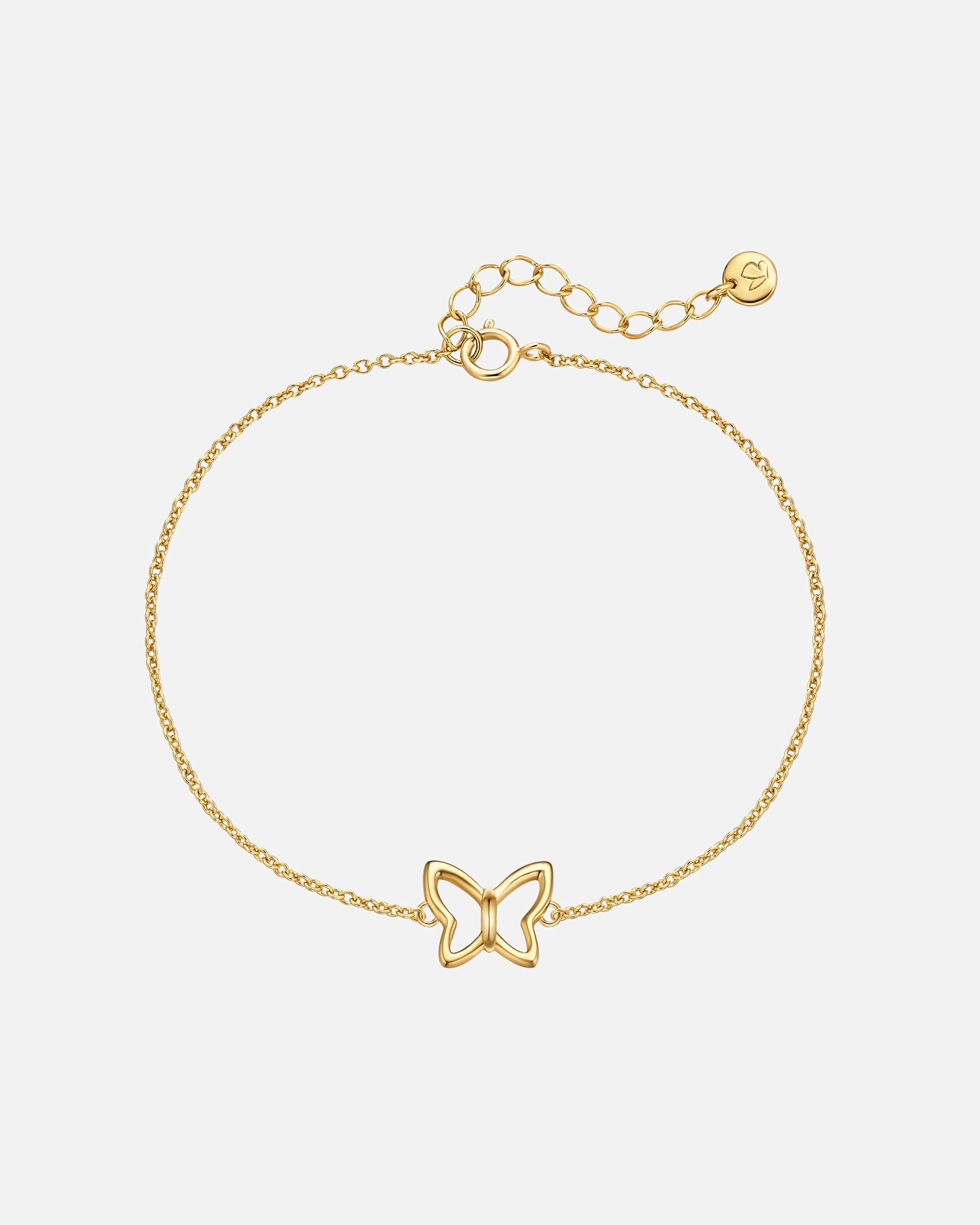 Armband für Weiblich Glanzstücke München Armband Schmetterling aus Sterling Silber in gelbgold 17,0 cm Basislänge + 3,0 cm Verlängerung