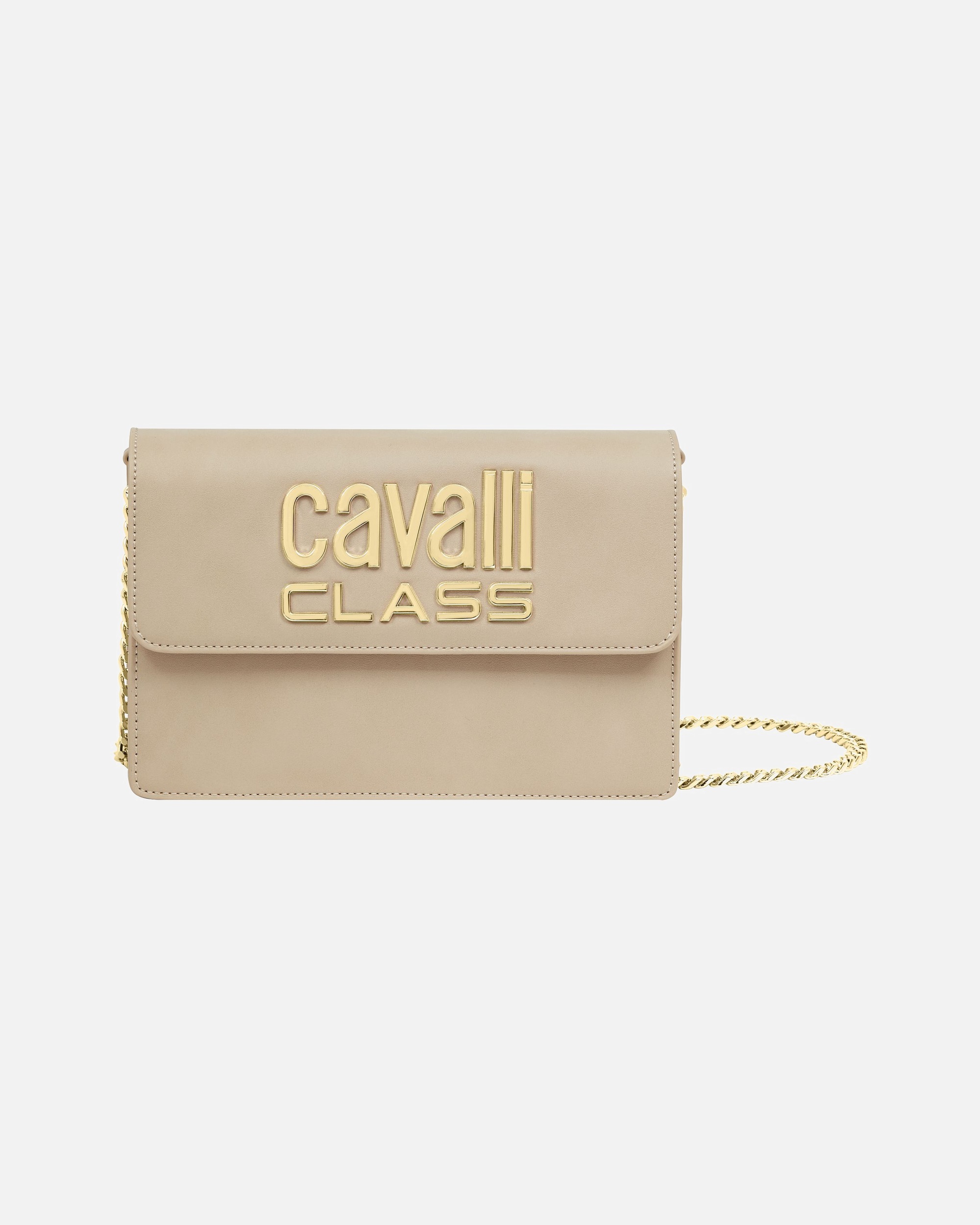 Clutch für Weiblich Cavalli Class Default Brand Line Umhängetasche beige