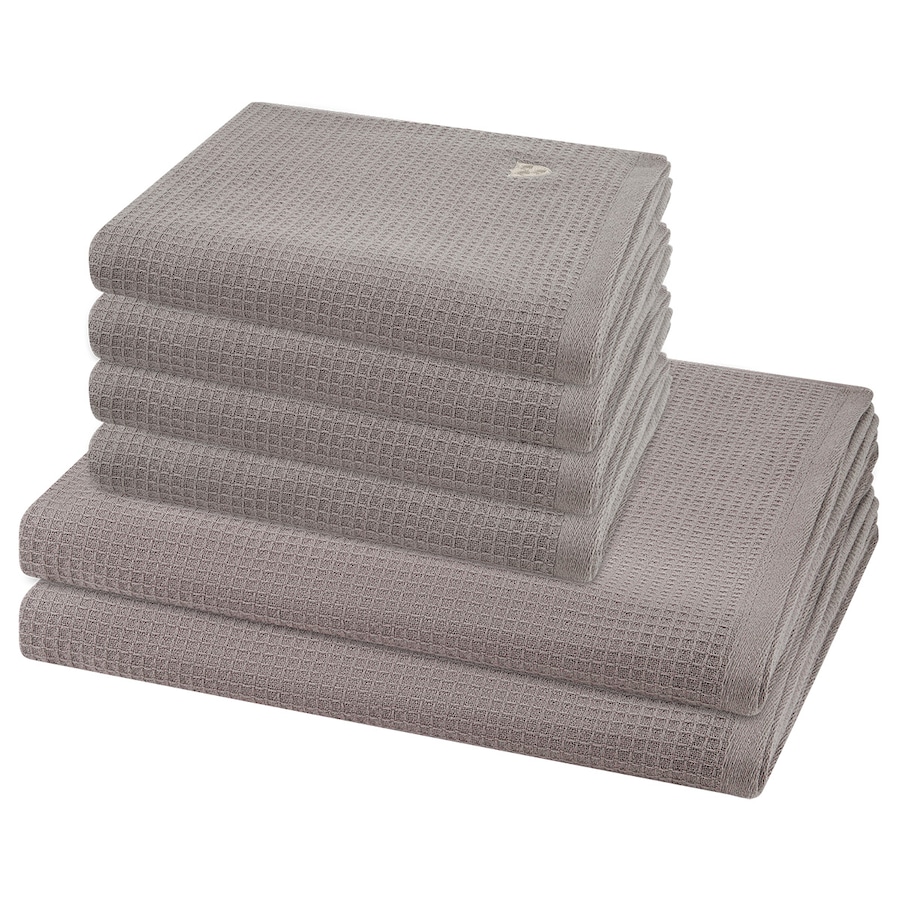 ROSS Handtuch-Set Pique (6-teilig) Flanell Grau