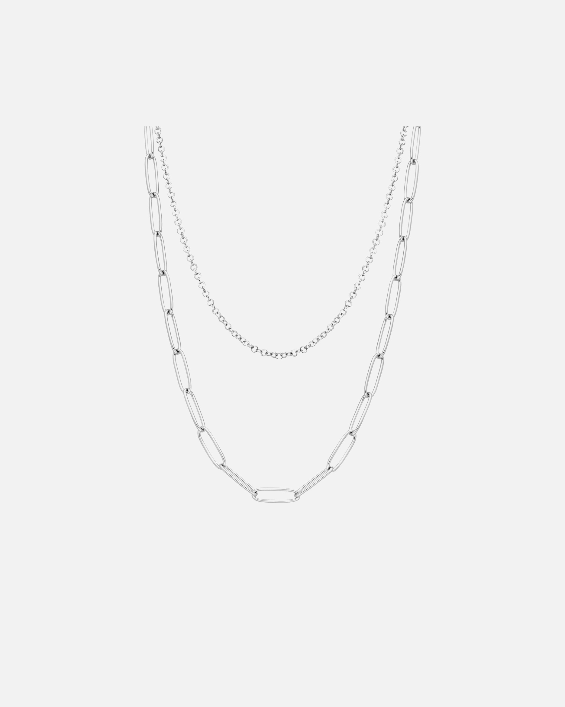 Halskette für Weiblich Lucardi Halskette Stahl 55cm Silber