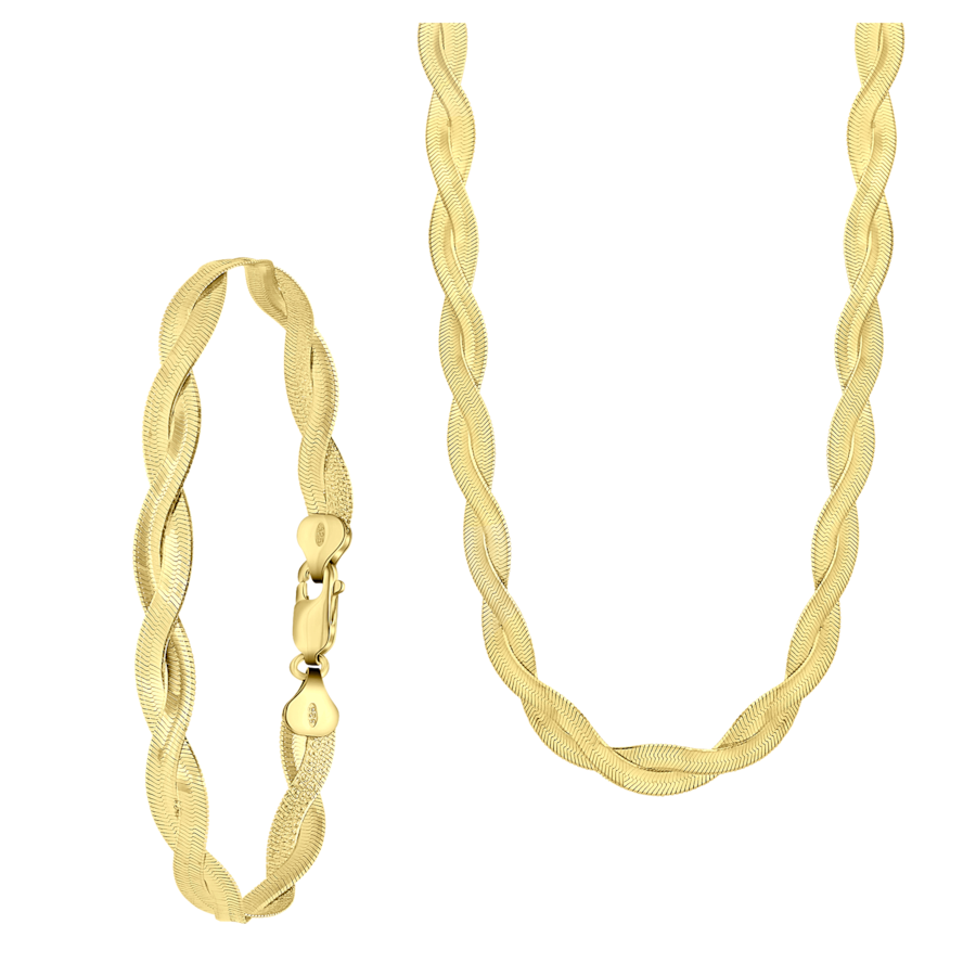 Lucardi Set 925 Silber Gold - 42.0 Damen