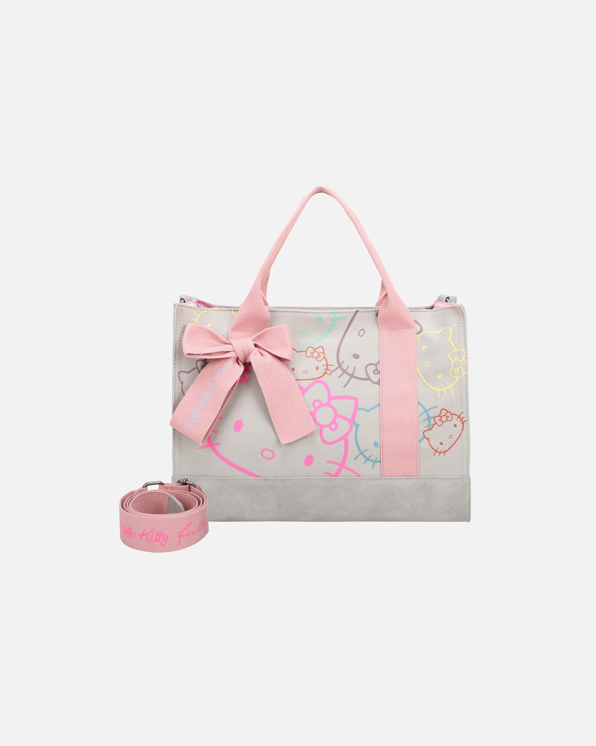 Handtasche für Weiblich Fritzi aus Preußen Henkeltasche Tote Bag Canvas Limited Outline mit Hello Kitty-Print grau