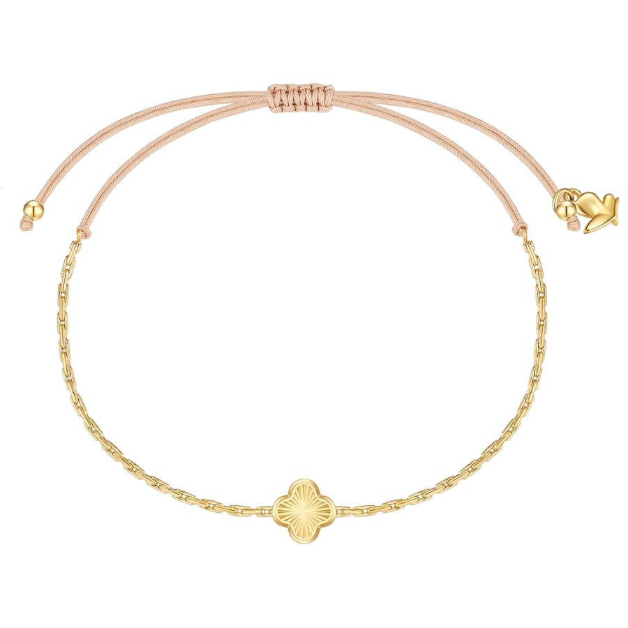 Glanzstücke München Armband Kleeblatt aus Edelstahl in gelbgold 15,0 - 22,0 cm, flexibel einstellbar Damen
