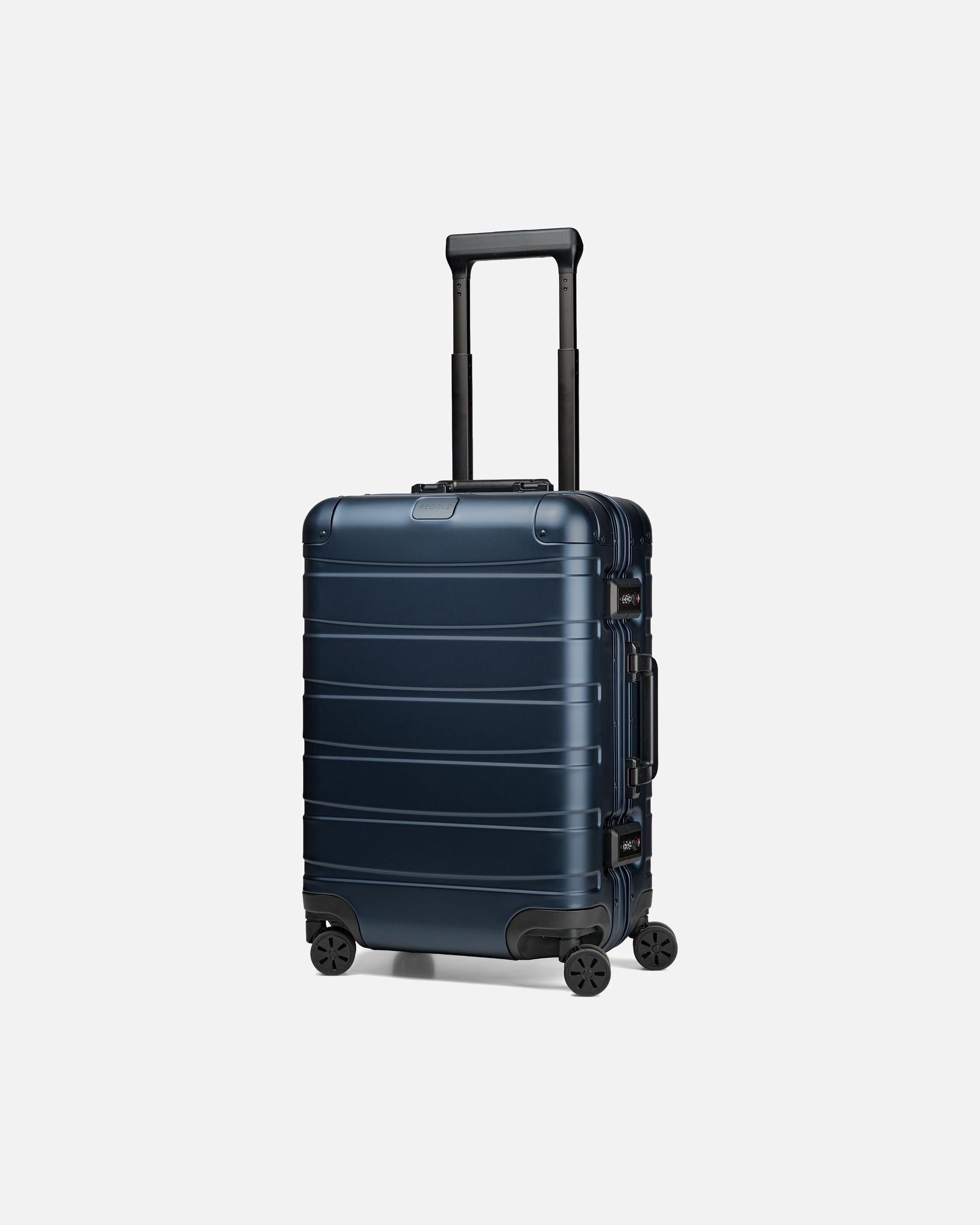 Handgepäckkoffer für Männlich Redolz Pro Aluminium 4 Rollen Kabinentrolley S 55 cm deep blue