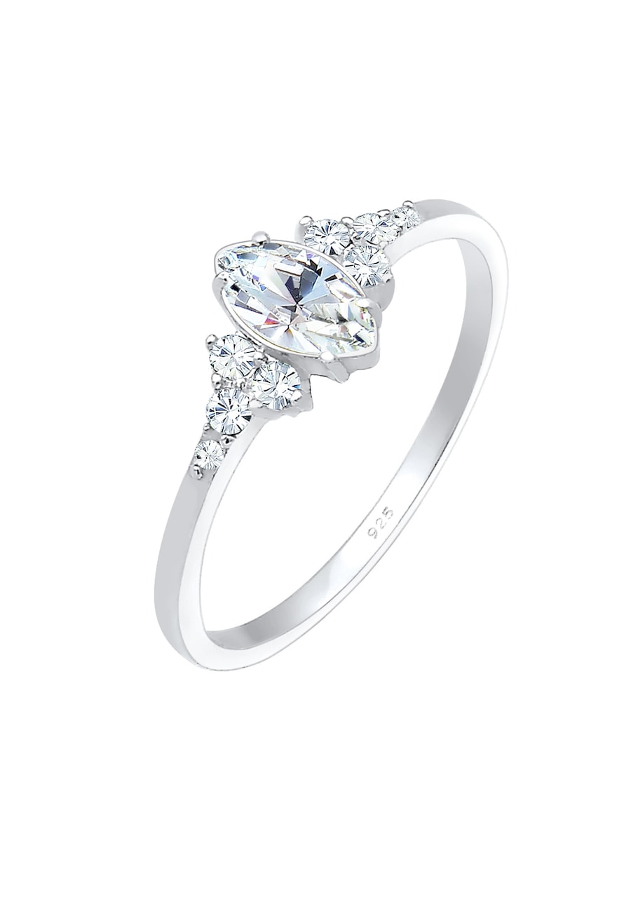 Elli Ring Marquise Valentin 925 Silber, mit Kristallen von Swarovski 52 Damen