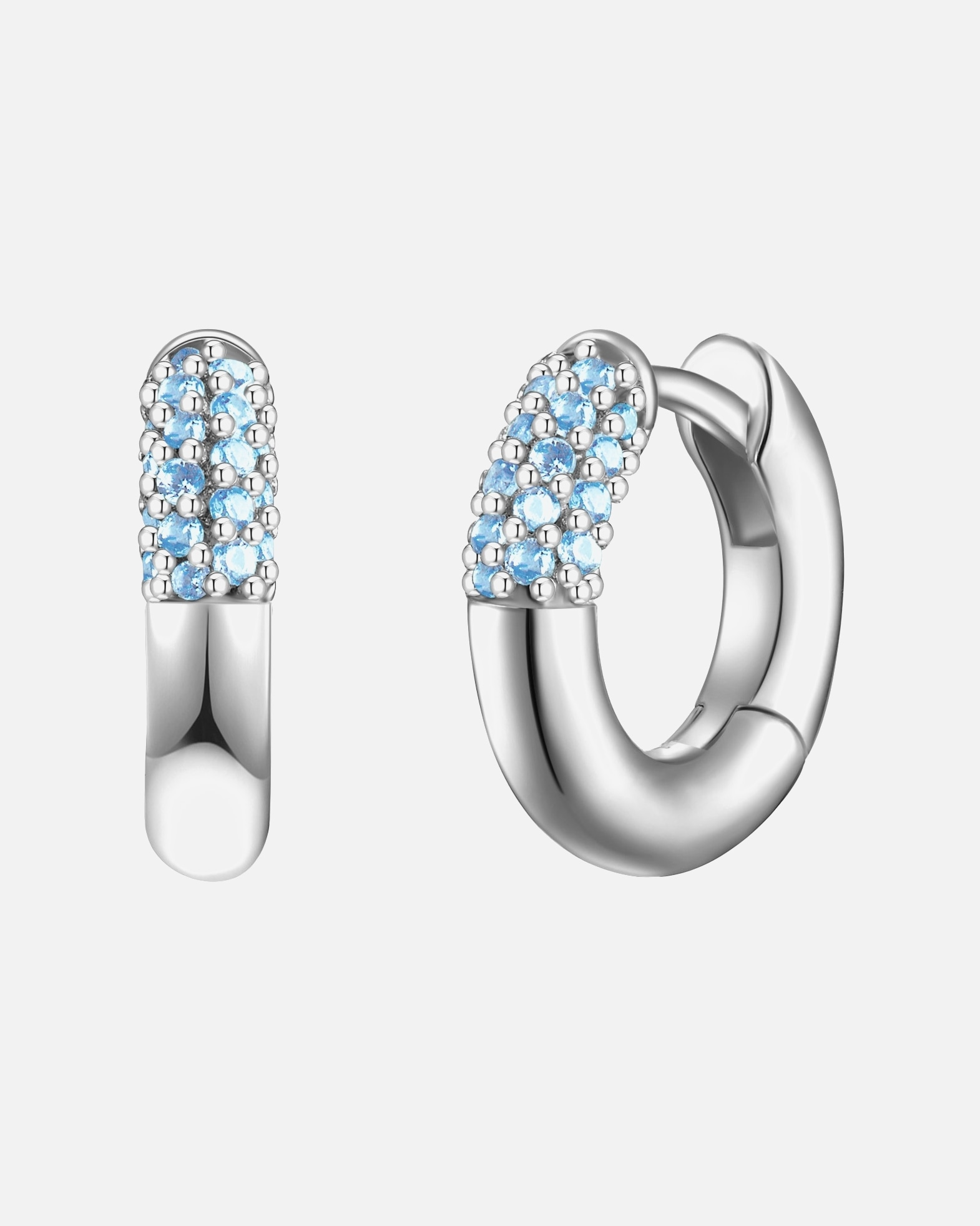 Creolen für Weiblich Glanzstücke München Creolen Sterling Silber Spinell in Silber 13,9 mm