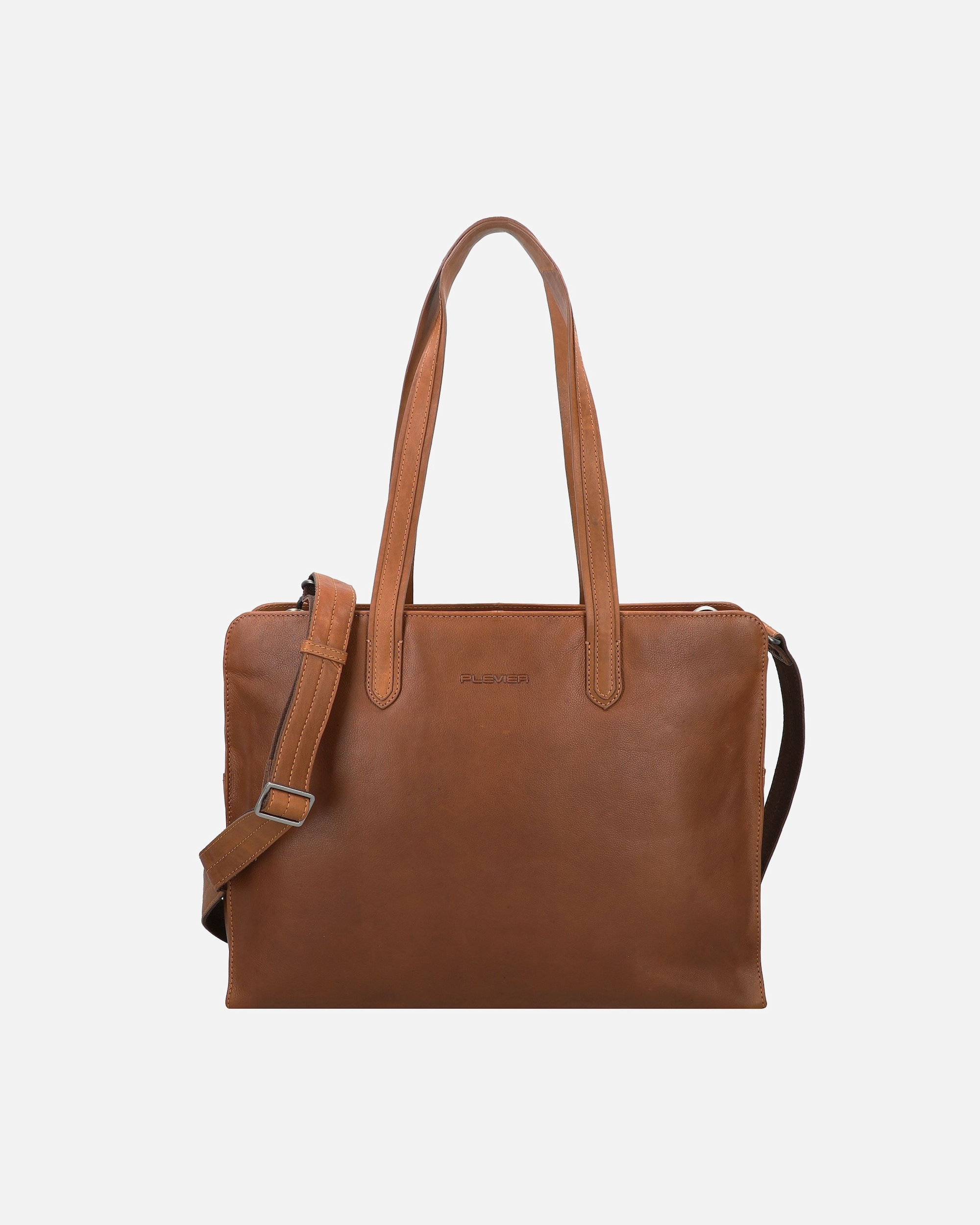 Laptoptasche für Weiblich Plevier Power Aktentasche Leder 41.5 cm Laptopfach cognac