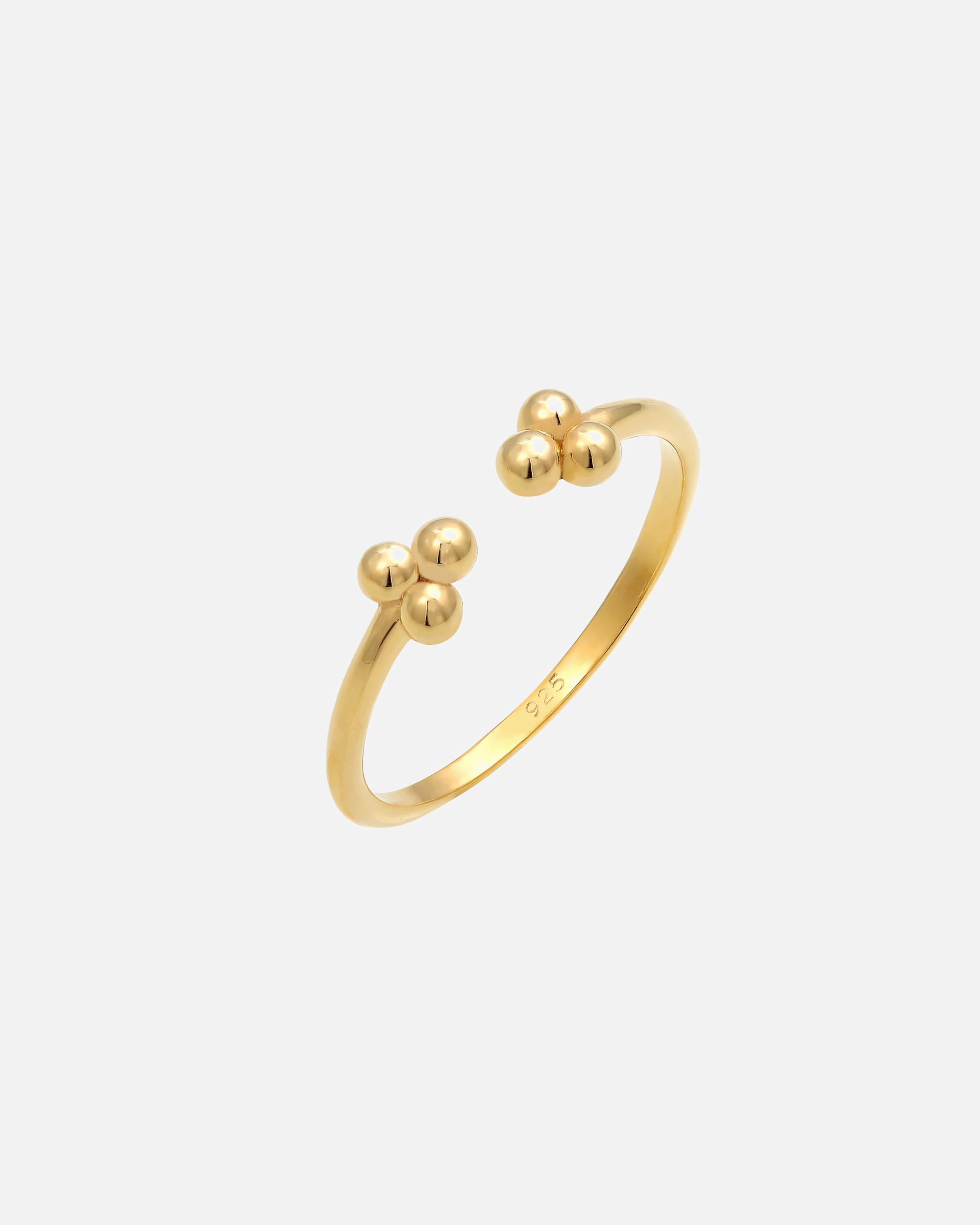 Ring für Weiblich Elli Offen Basic Kugel Geo Trend 925 Sterling Silber goldfarben