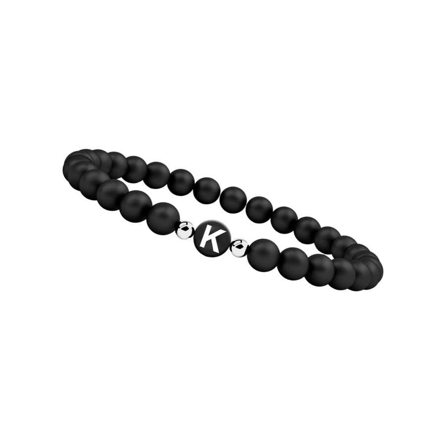 GOOD.designs Perlenarmband aus Achat-Steinen mit dem Buchstaben K Onesize Damen