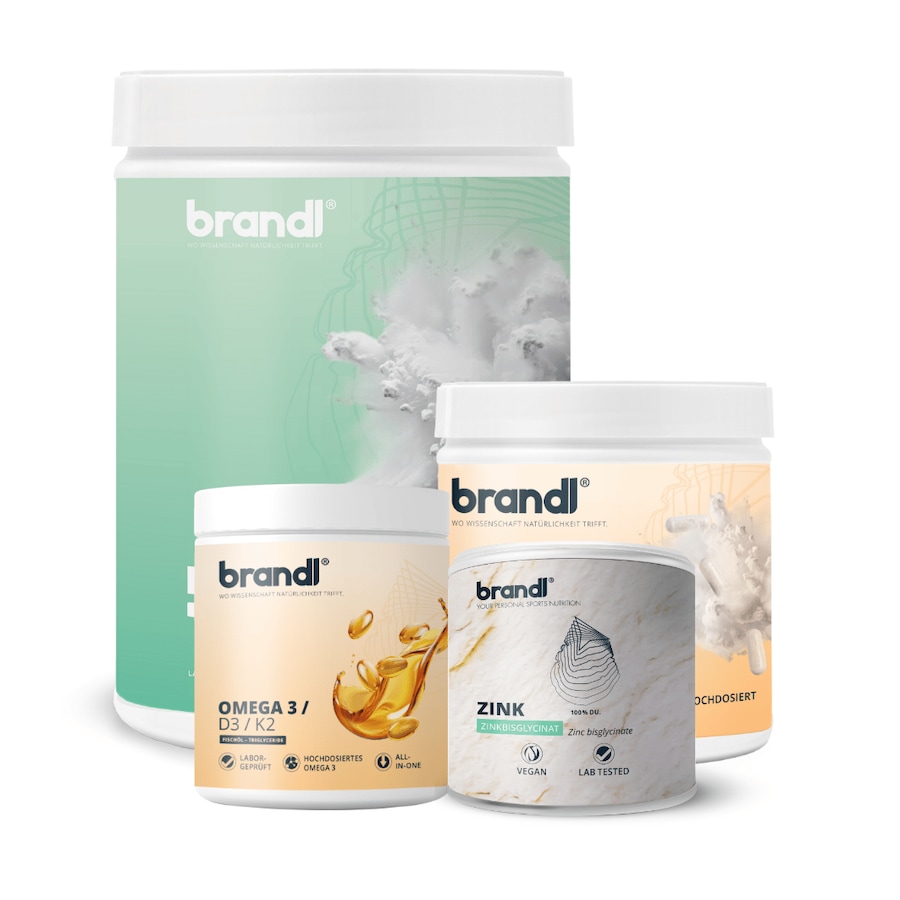Brandl Nutrition Glow Essentials Plus - mit Kollagen, liposomalem Vitamin C, Zink und Omega 3/D3/K2