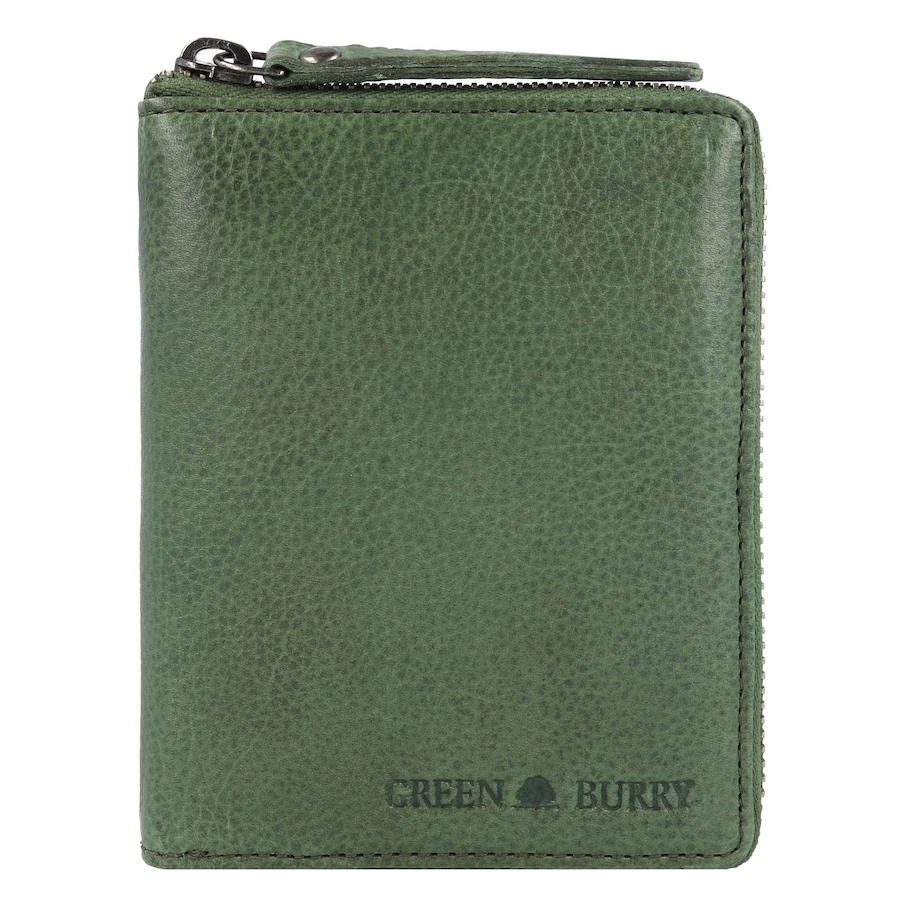 Greenburry Vintage Washed Geldbörse Leder 10 cm Grün Herren