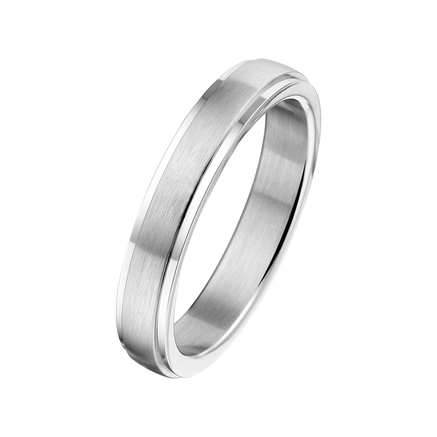 Lucardi Ringe 'Bangkok' Stahl - silbern 57mm Herren