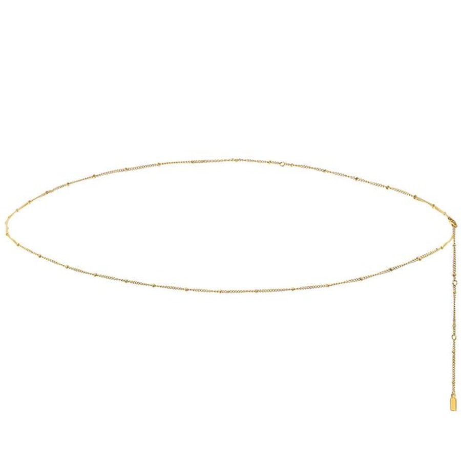 Hey Happiness Satellite Bauchkette aus Edelstahl Gold Hellbraun Damen