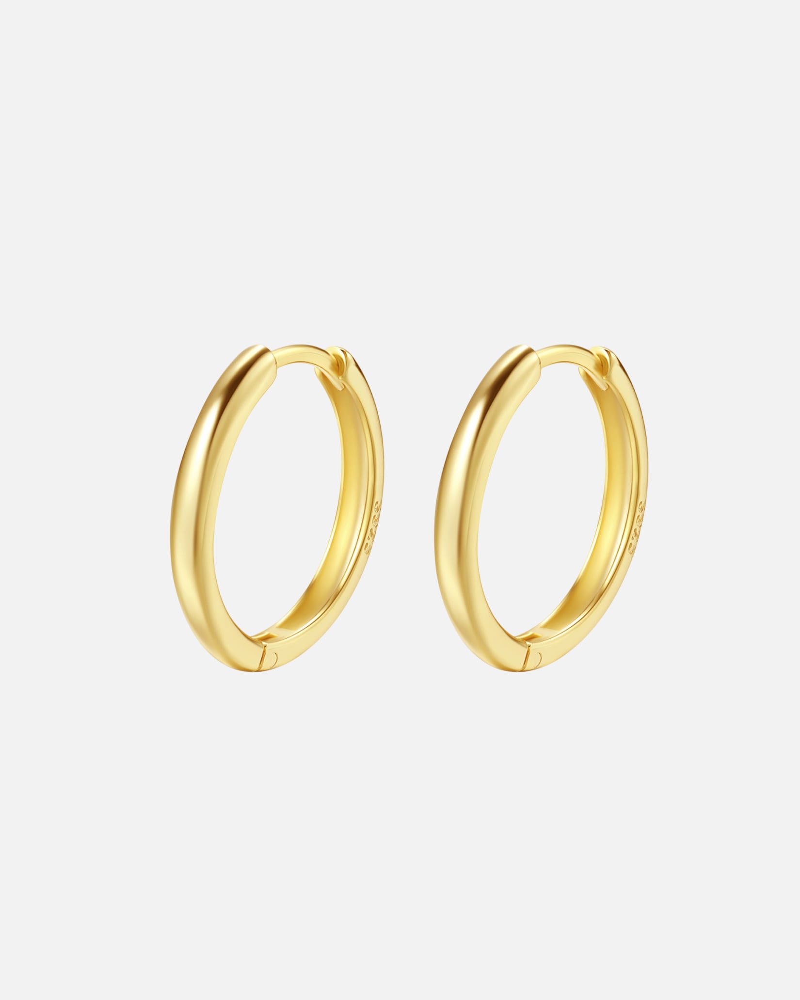 Ohrringe für Weiblich Hey Happiness Default Brand Line Basic Klassische Creolen, aus 925er Silber Gold