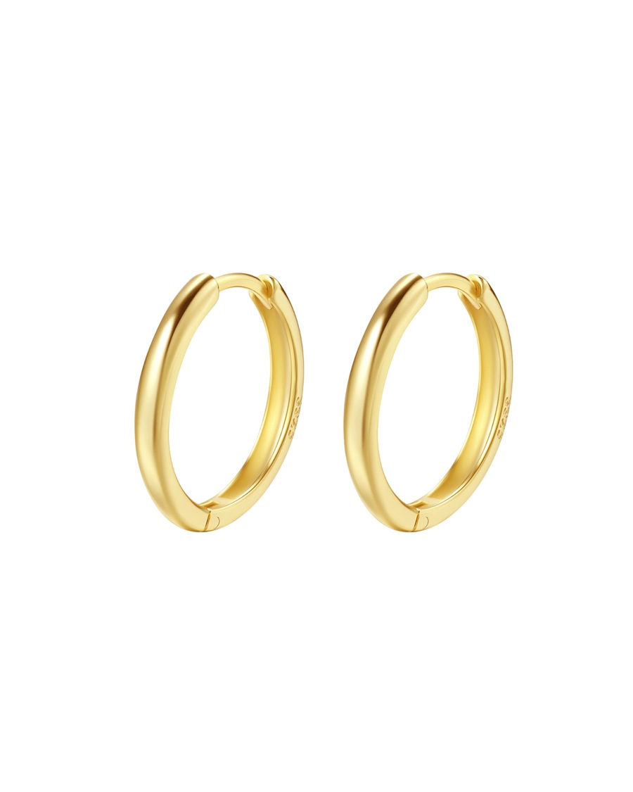 Hey Happiness Valentinstags-Geschenk: Klassische Creolen aus 925er Silber Gold Hellbraun Damen