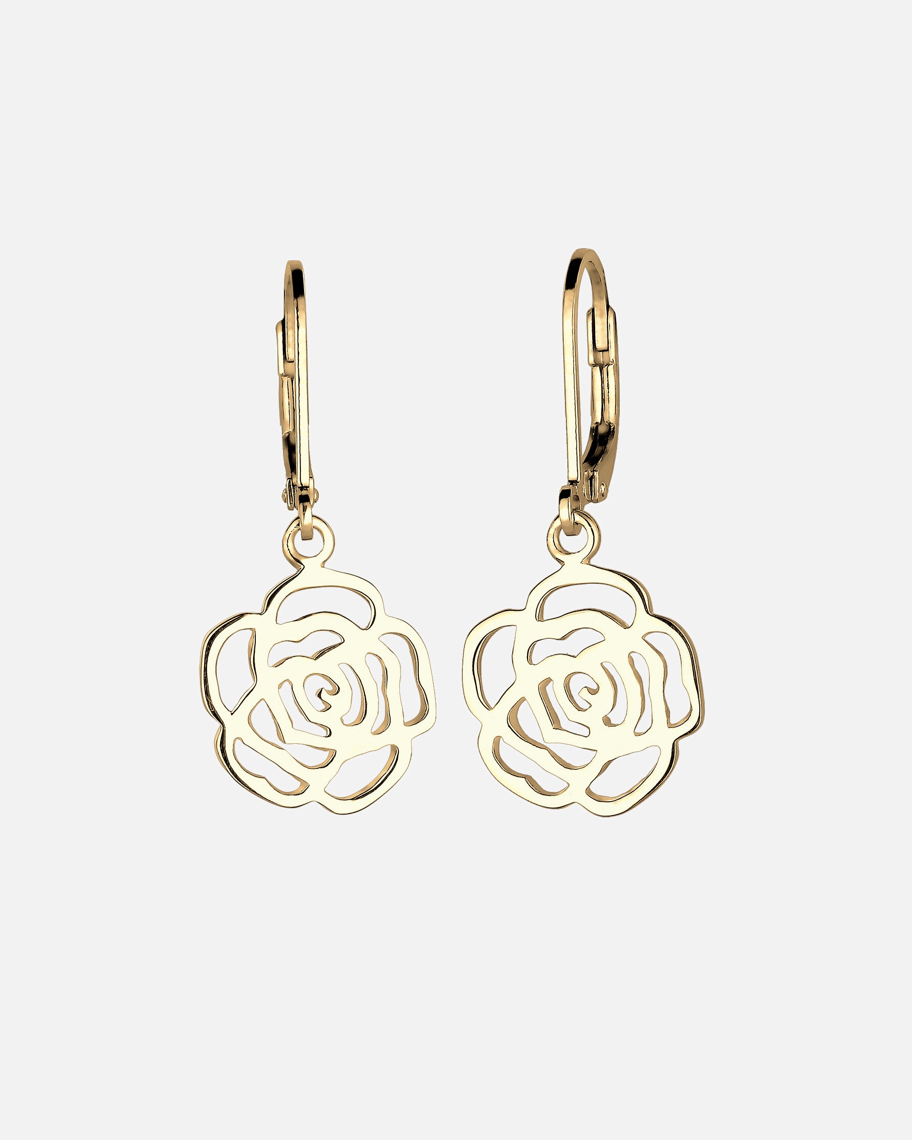 Ohrringe für Weiblich Elli Rose Blume Blütenform Romantisch Filigran 925 Sterling Silber goldfarben