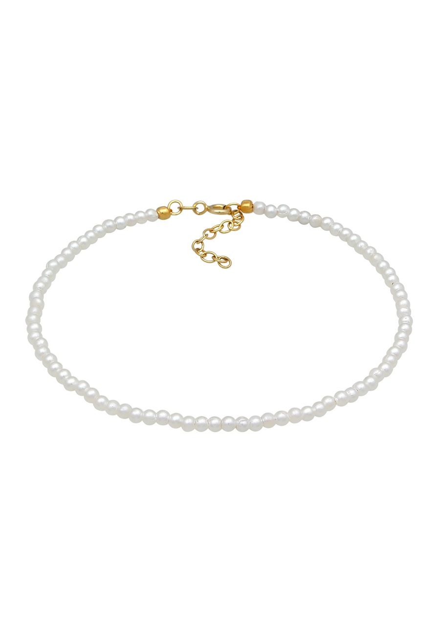 Elli Fußschmuck Perlen Synthetisch Klassik Basic 925 Silber 22 Damen