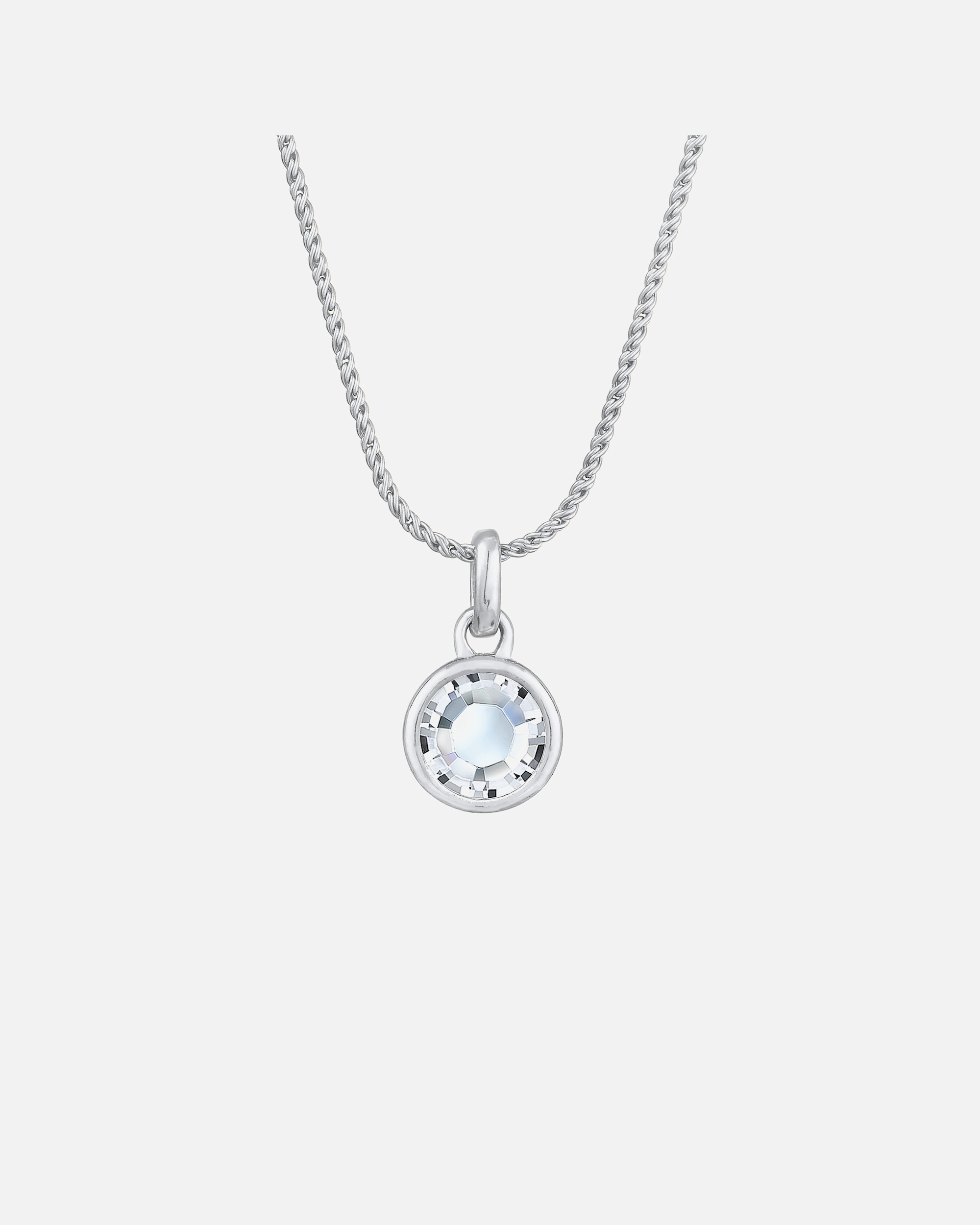 Halskette für Weiblich Elli Solitär Kordelkette 925 Silber, mit Kristallen von Swarovski® 45