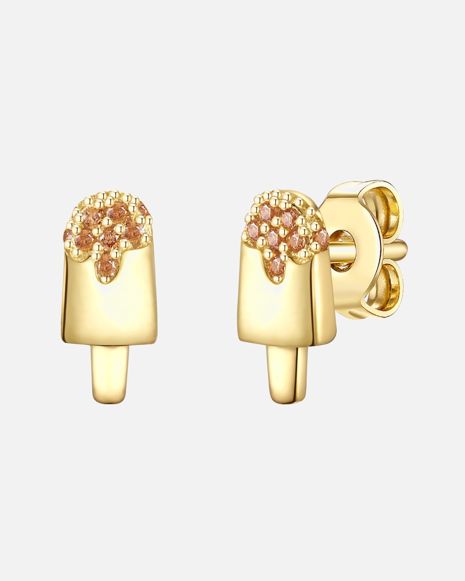 Ohrringe für Weiblich Glanzstücke München Ohrstecker Eis Sterling Silber Zirkonia in Gelbgold 8,9 mm