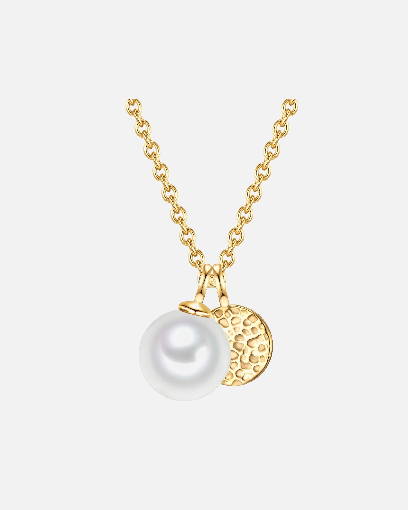 Halskette für Weiblich Valero Pearls Halskette Sterling Silber Süßwasser-Zuchtperle in Gelbgold Gold