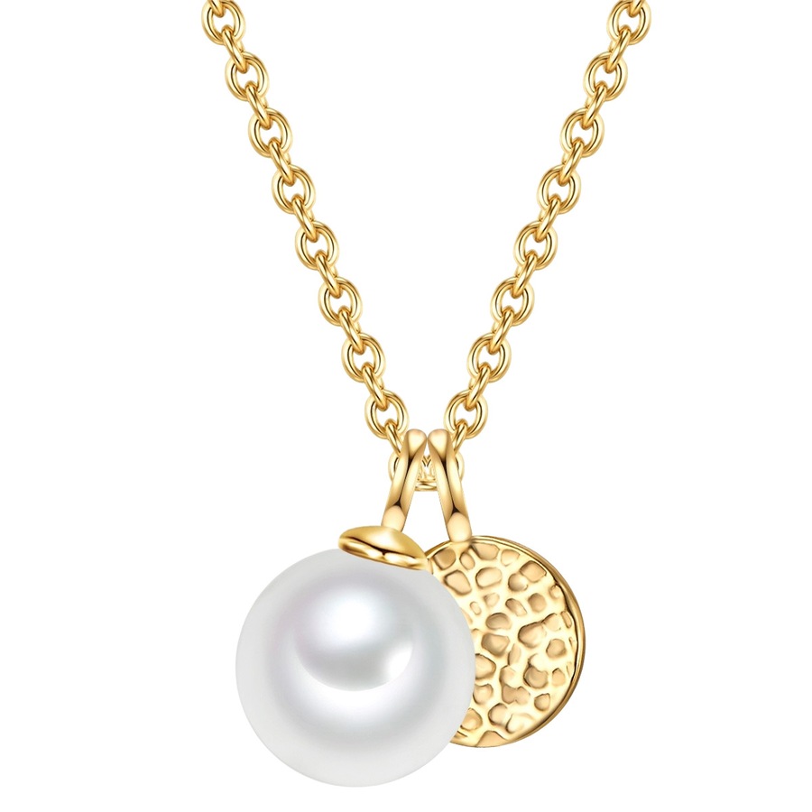Valero Pearls Kette 925er Silber, Perle Gold Damen