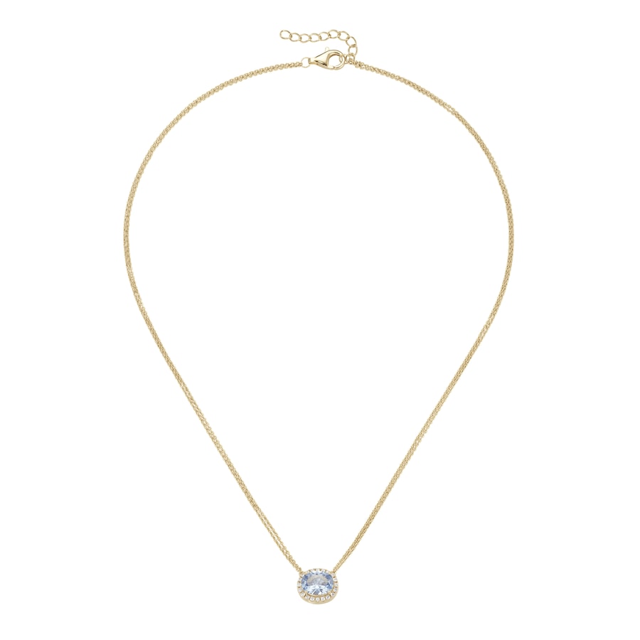 Smart Jewel Collier mit weißen und hellblauem Zirkonia, Silber 925 one size Violett