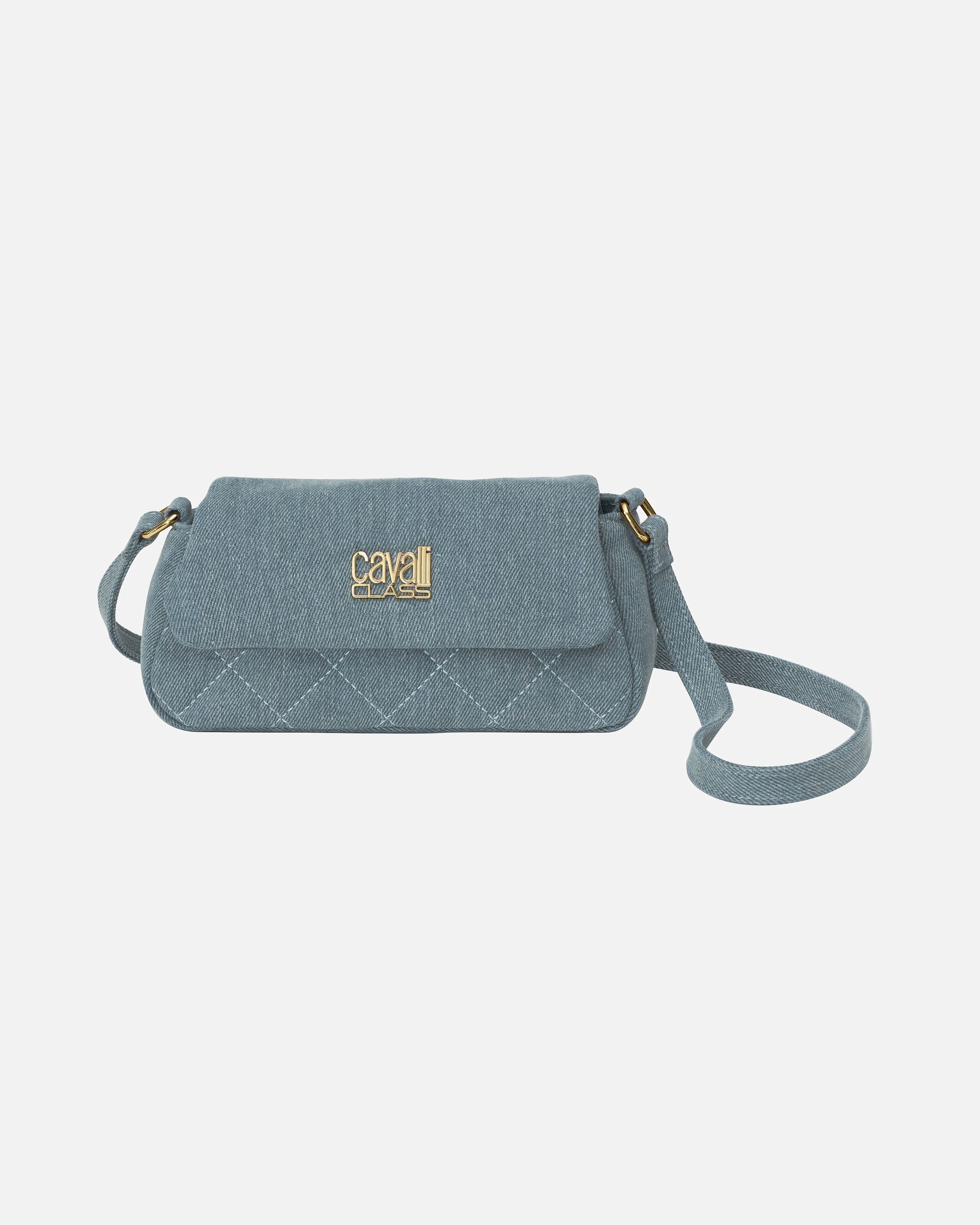 Clutch für Weiblich Cavalli Class Default Brand Line Silvana Umhängetasche Denim Blue