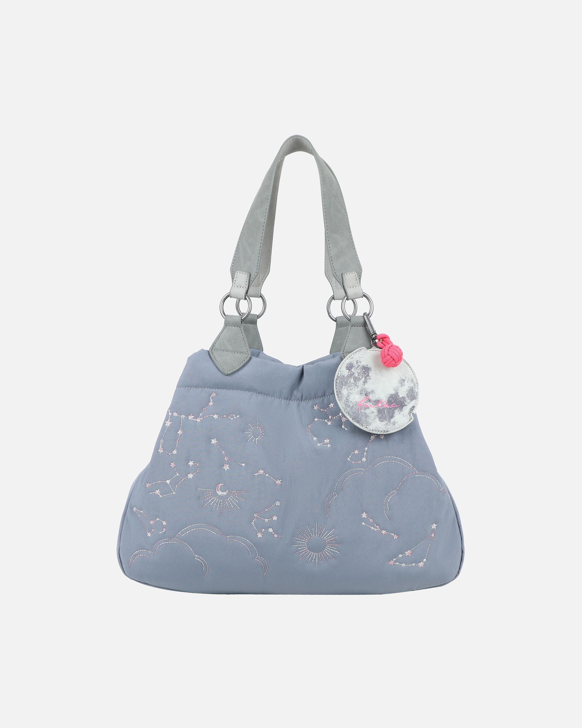Clutch für Weiblich Fritzi aus Preußen Shopper Cosmo mit dezenter Regenbogen-Stickerei blau