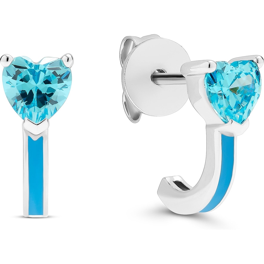 Jette Ohrstecker 925er Silber, recycelt, Emaille blau Damen