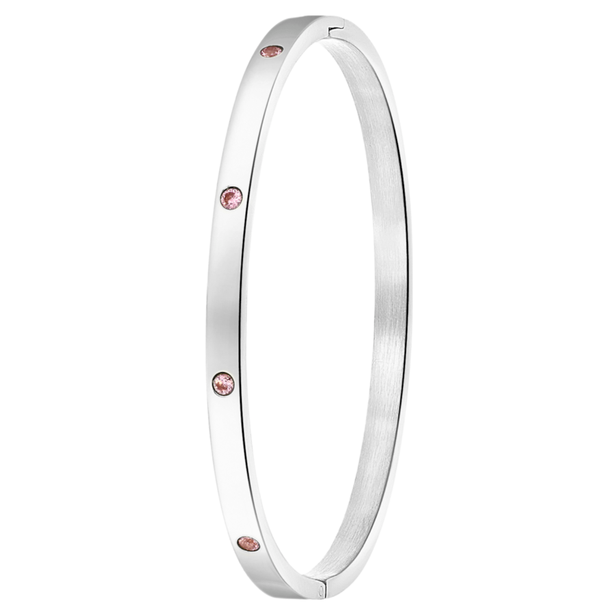 Lucardi Armband Stahl 58 mm - Juli Silber Oktober Damen