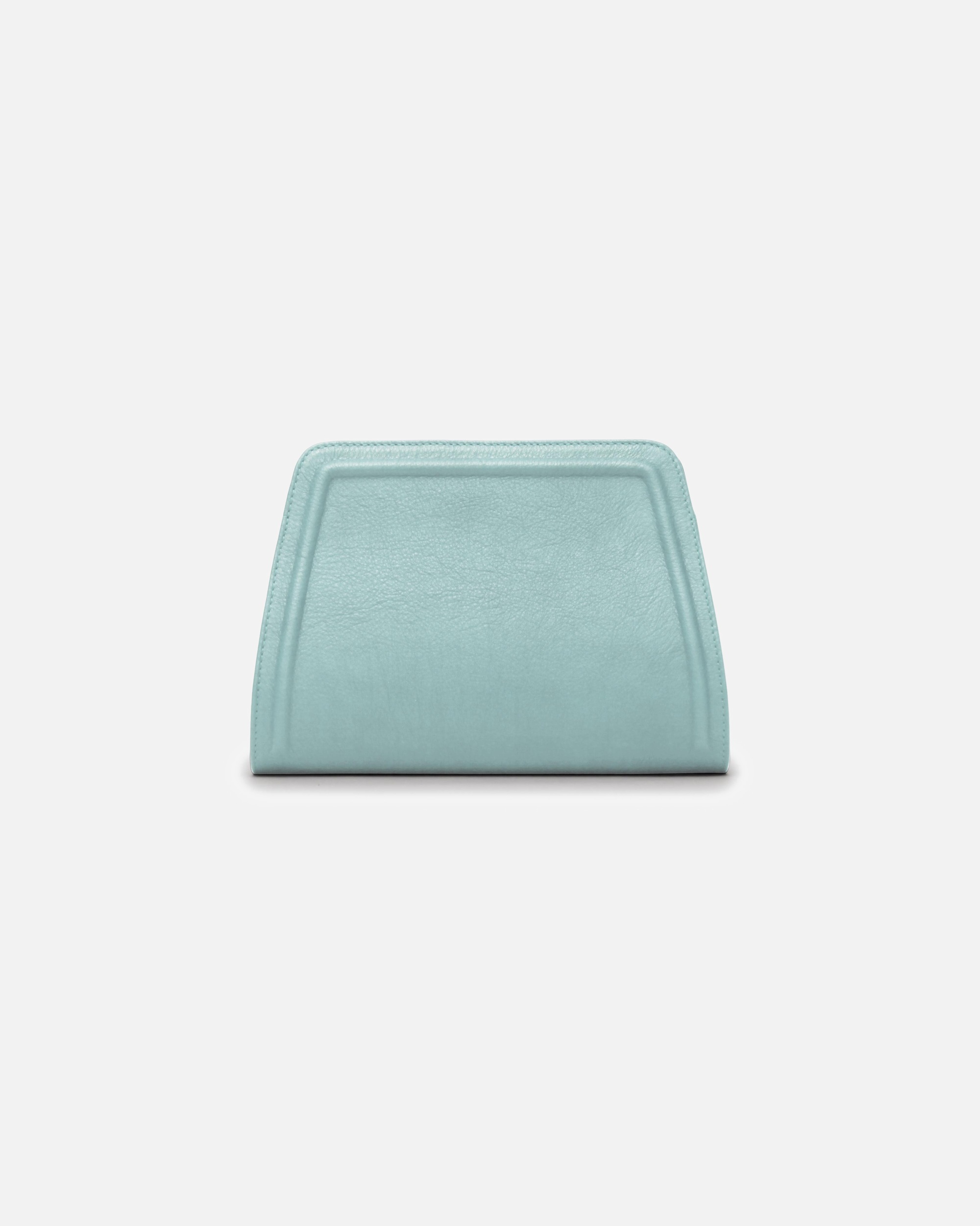 Umhängetasche für Unisex Gretchen Abendtasche Lyra Clutch Two aus italienischem Kalbsleder türkis