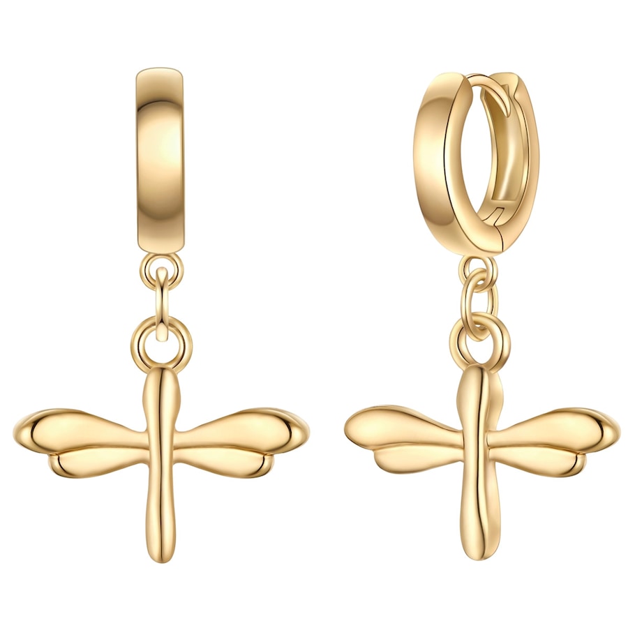 Yokoamii Creolen Libelle aus Metall-Legierung in gelbgold 34,0 mm Damen