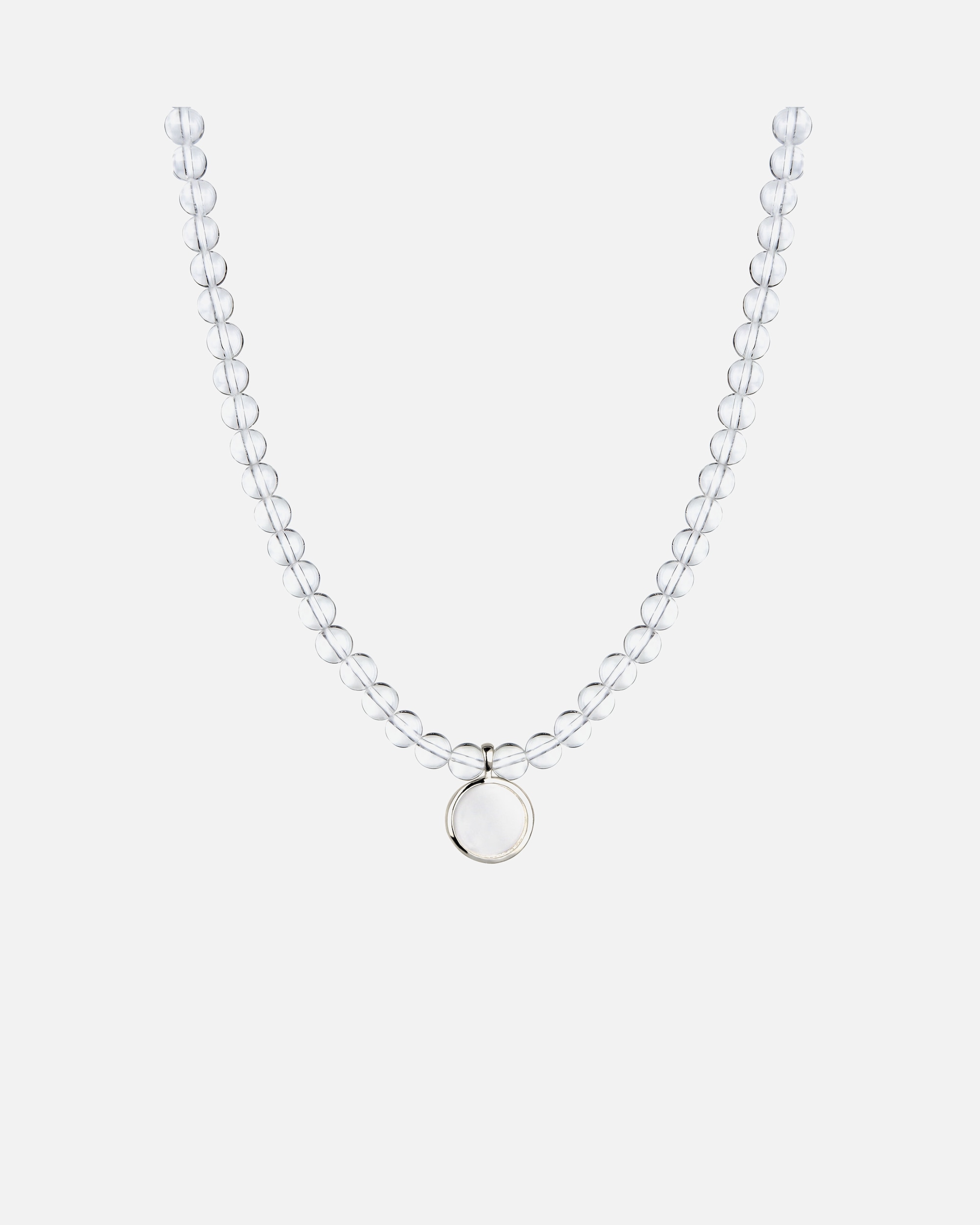 Halskette für Weiblich Elli Rock Crystal Kreis Transparent 925 Sterling Silber 45