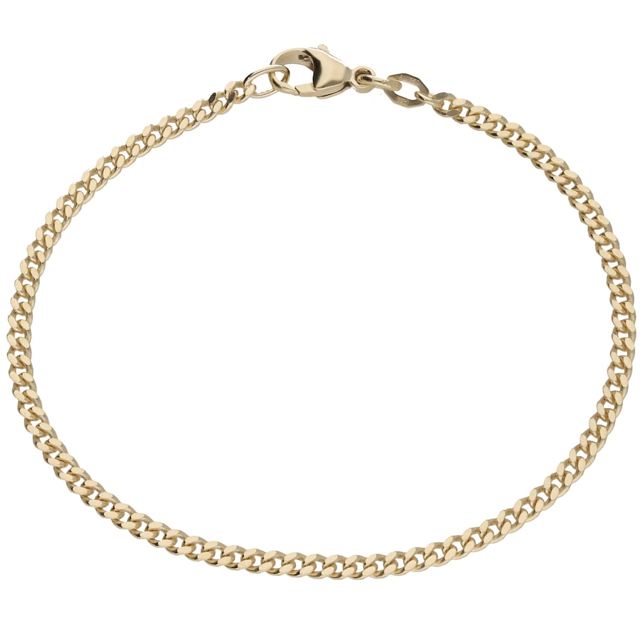 Luigi Merano Armband Panzerkette, flach, diamantiert, massiv, Gold 750 18,5 cm Damen