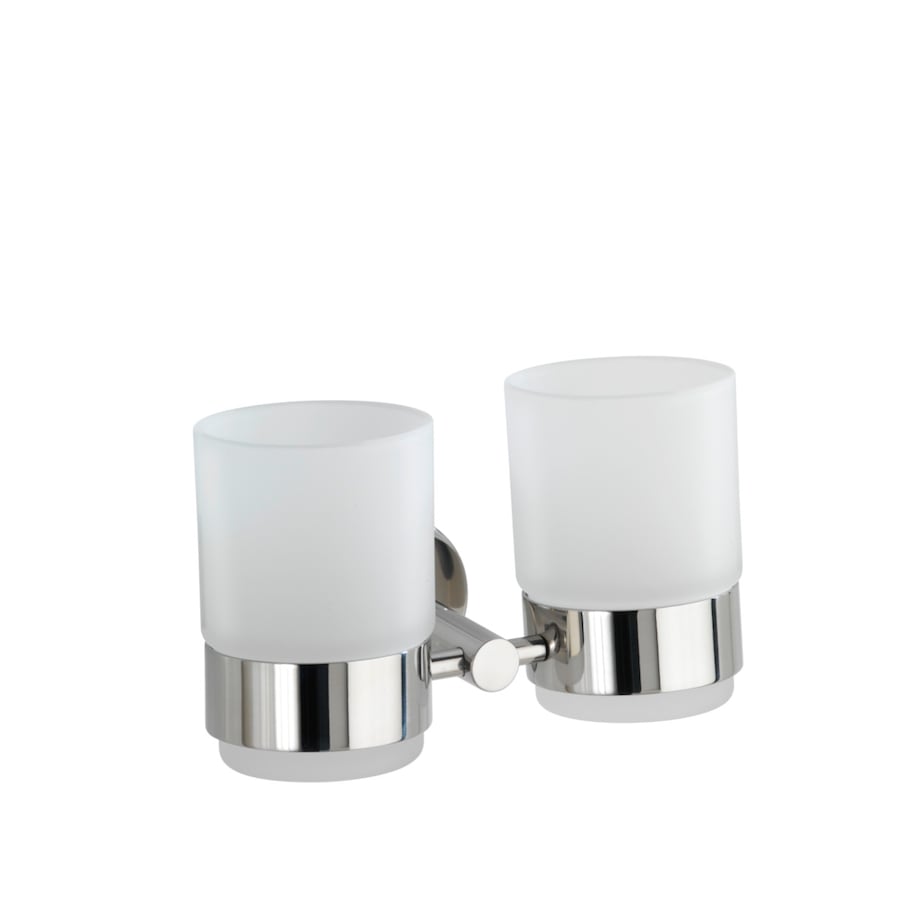 WENKO Zahnputzbecherhalter Duo Bosio Edelstahl glänzend