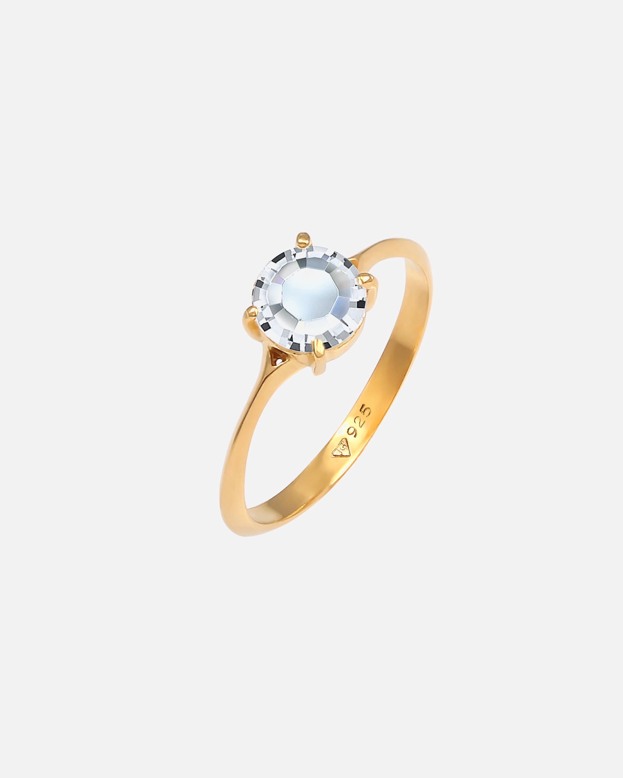 Ring für Weiblich Elli Solitär Verlobung Kristalle 925 Silber 58