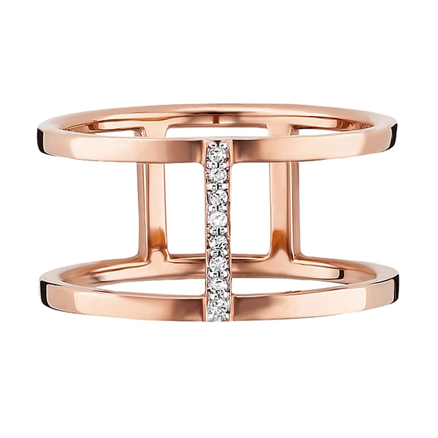 caï Ring 925/- Sterling Silber Topas weiß 0,036ct 050 (15,9) Damen