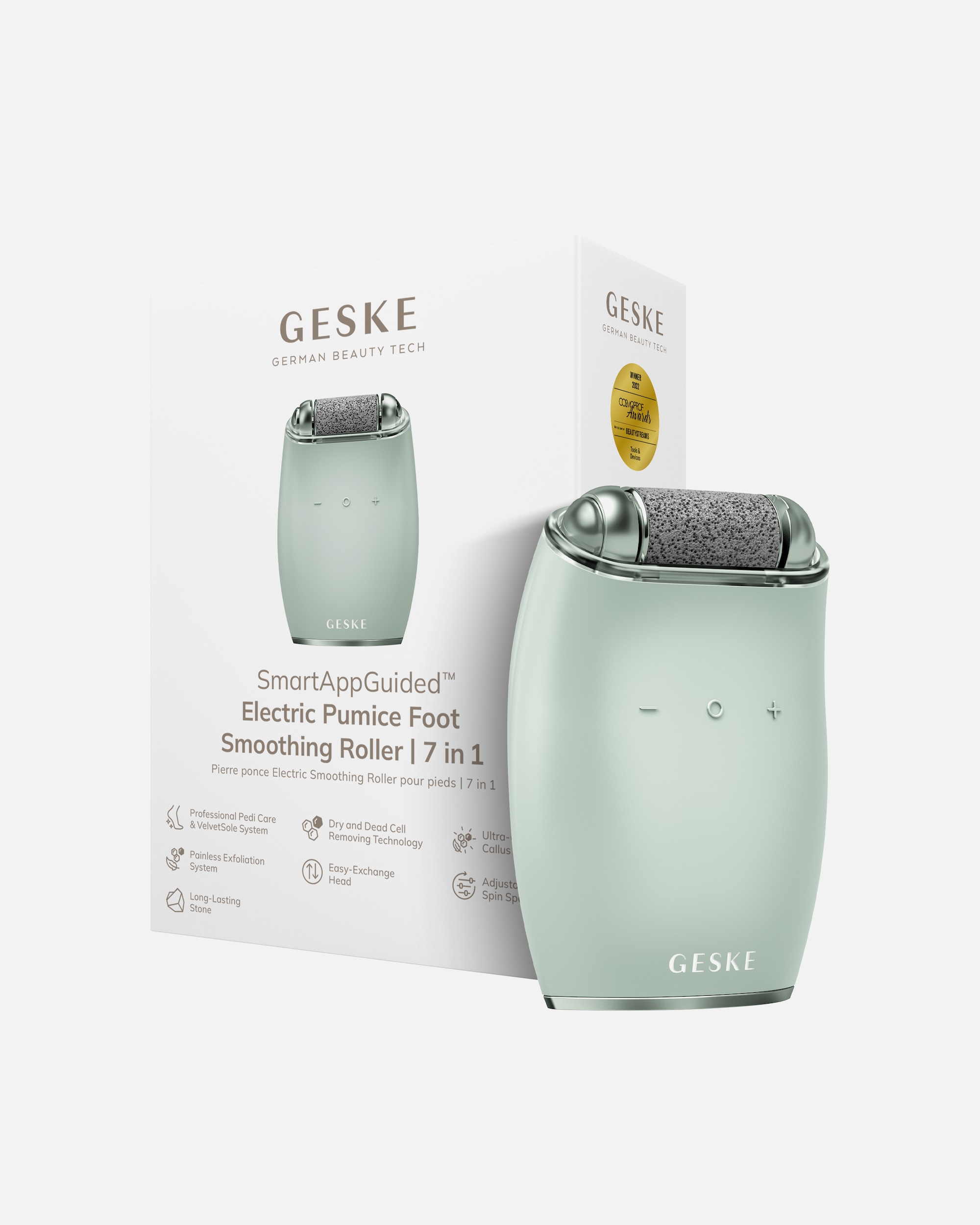 Hornhautentferner für Unisex GESKE GESKE Electric Pumice Foot Smoothing Roller | 7 in 1 Green