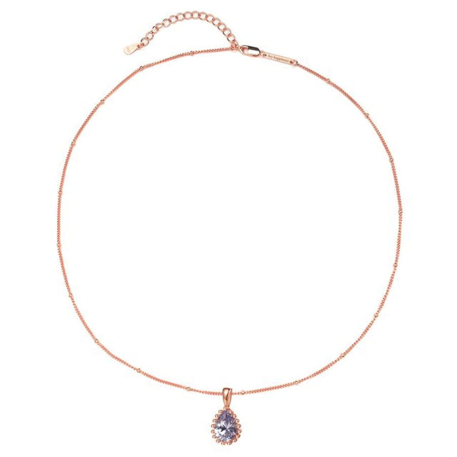 Hey Happiness Juni Geburtsstein Halskette aus 925 Sterling Silber Rosegold Nude Damen