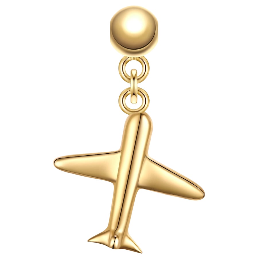 Glanzstücke München Charm Flugzeug aus Sterling Silber in Gelbdold 20,7 mm Damen