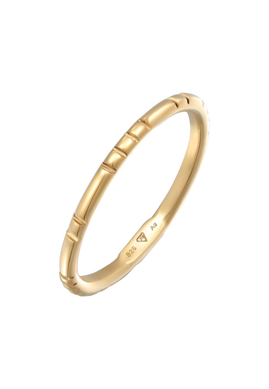 Elli Stapelring Stacking Bandring 925 Silber vergoldet 56 Damen