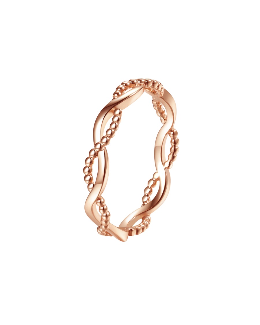 Hey Happiness Doppel Helix-Ring 925 Sterlingsilber vergoldet 54 Damen