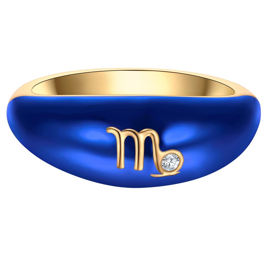 Glanzstücke München Ring Sternzeichen Jungfrau aus Sterling Silber in gelbgold mit Zirkonia 60 Damen