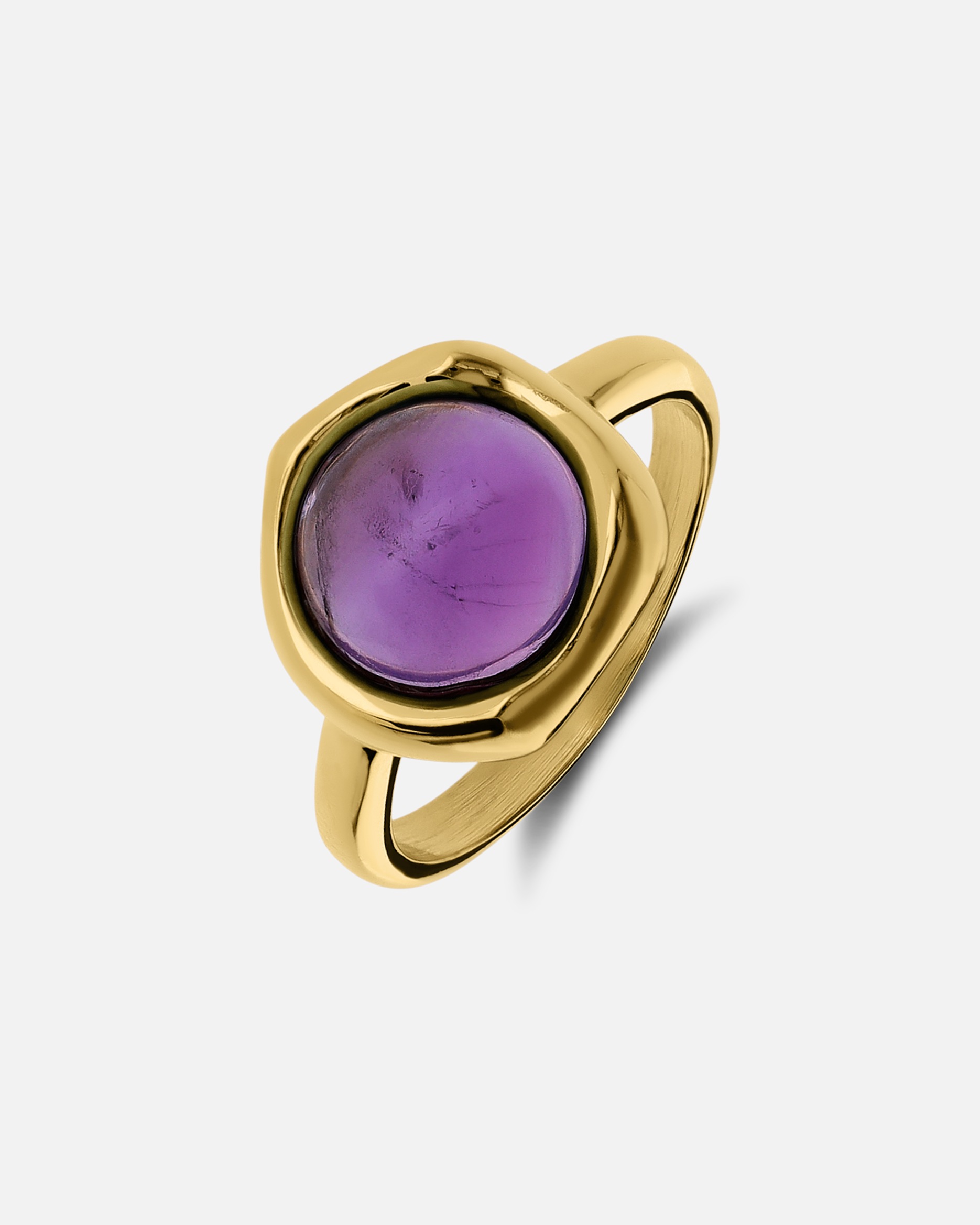 Ring für Weiblich Lucardi Ring Stahl - Gelbgold legiert Lila - 63mm