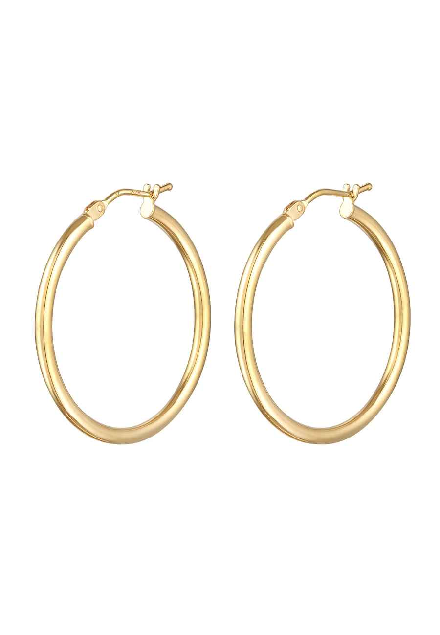Elli PREMIUM Creolen Basic Bügelverschluss 375er Gelbgold OneSize Damen