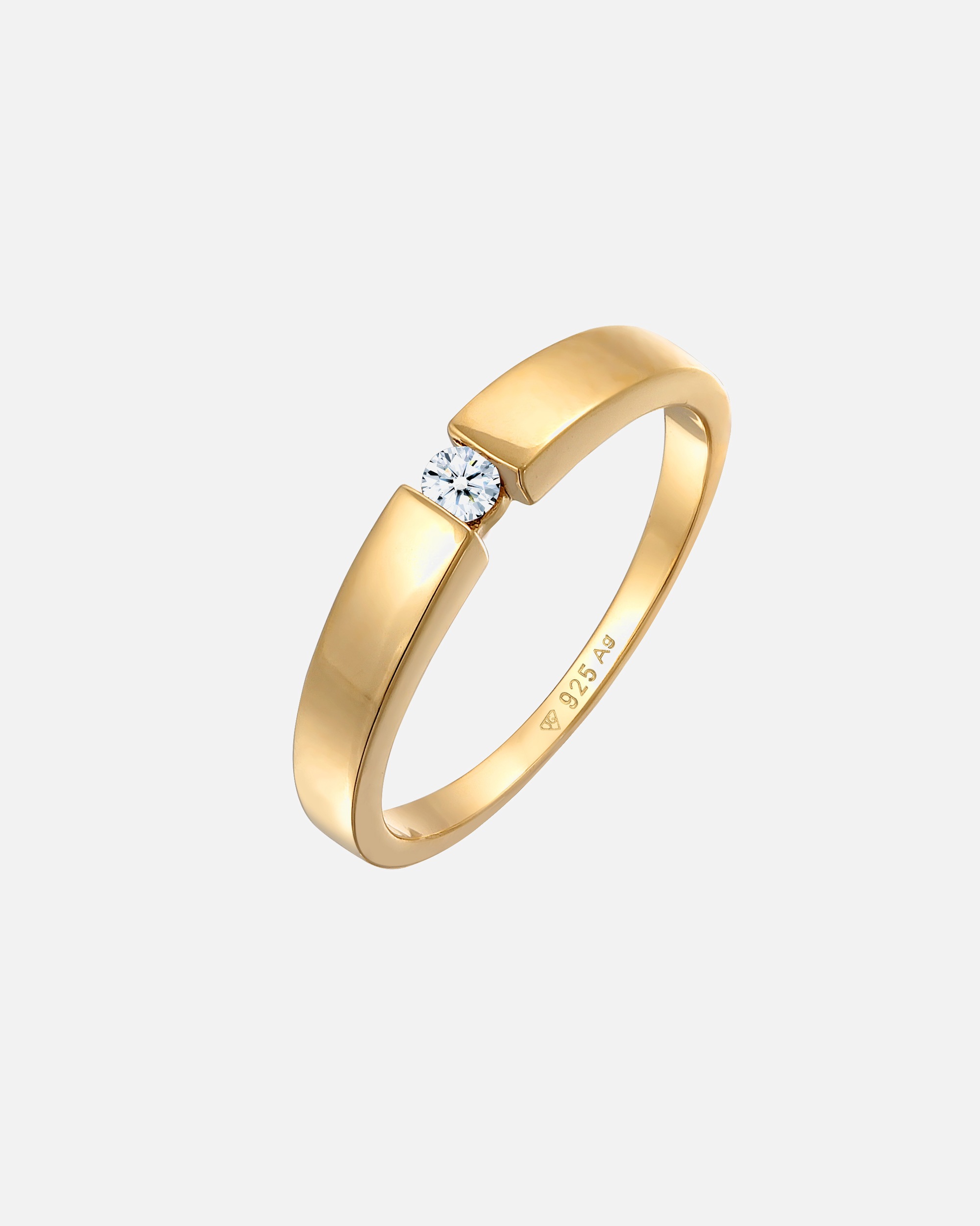 Ring für Weiblich Elli DIAMONDS Klassisch Bandring Diamant 0.06 ct. 925 Silber 54
