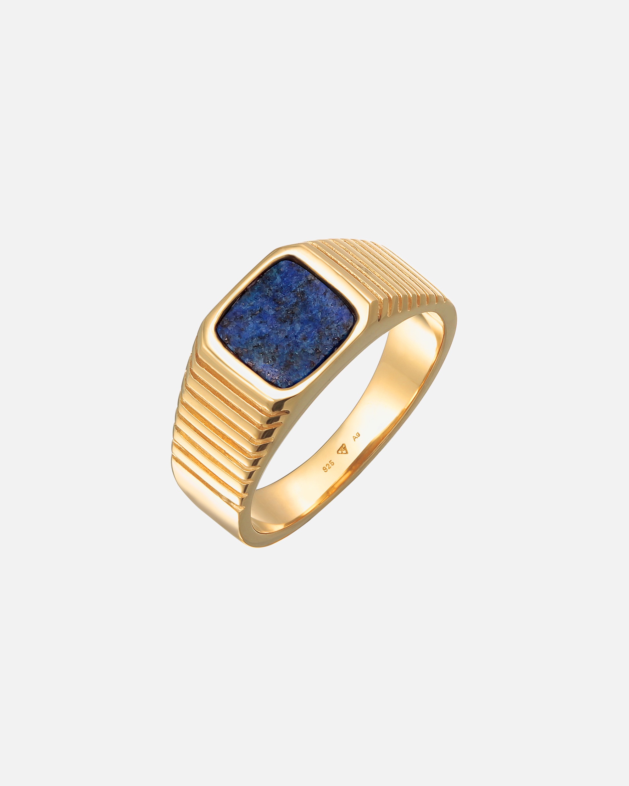 Ring für Männlich KUZZOI Herren Siegelring Sodalith Quadrat 925 Silber 64