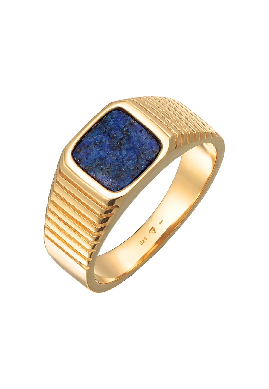 KUZZOI Herren Siegelring Sodalith Quadrat 925 Silber 64