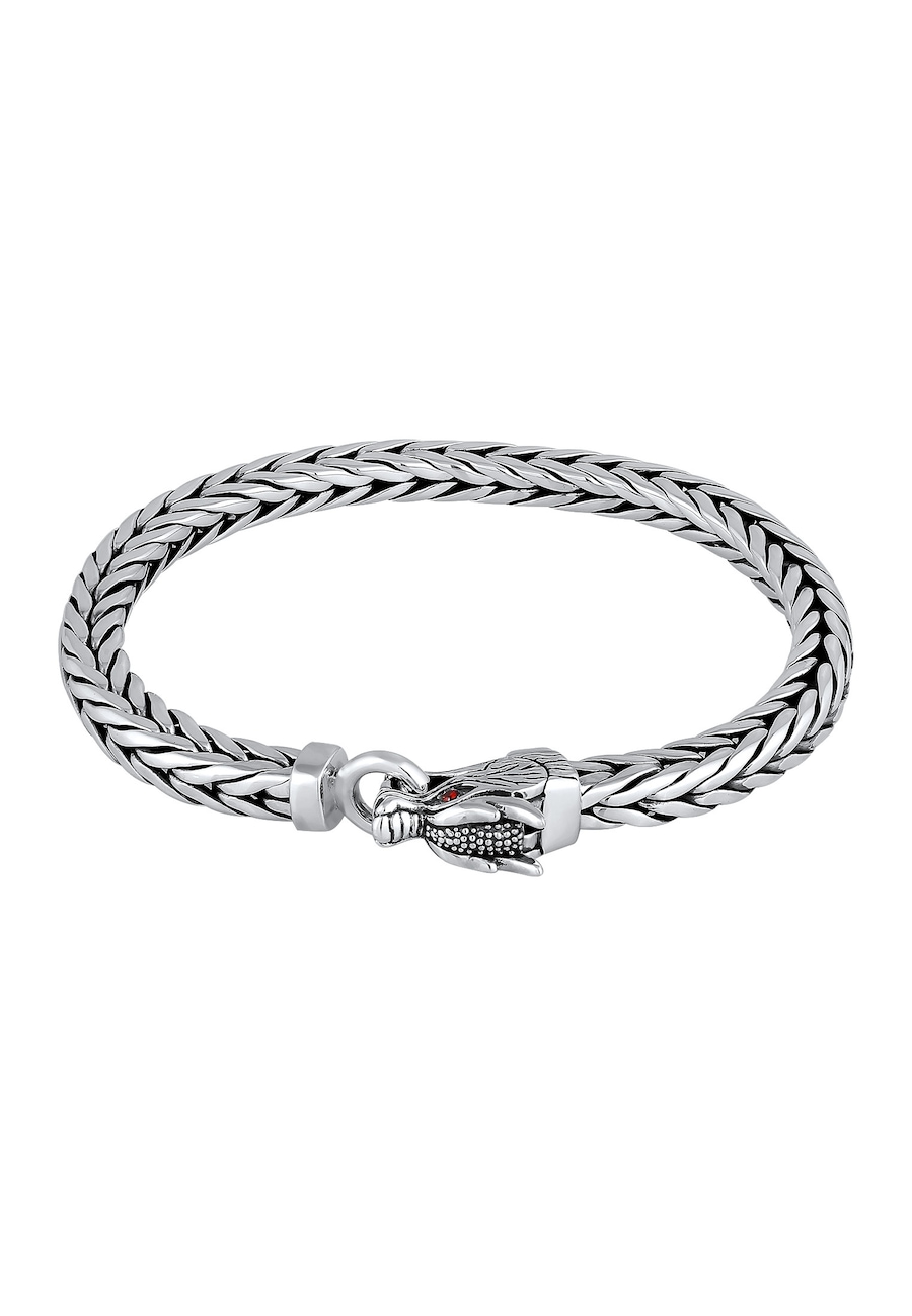 KUZZOI Herrn Armband Drache Ringverschluss 925er Silber 19 Herren