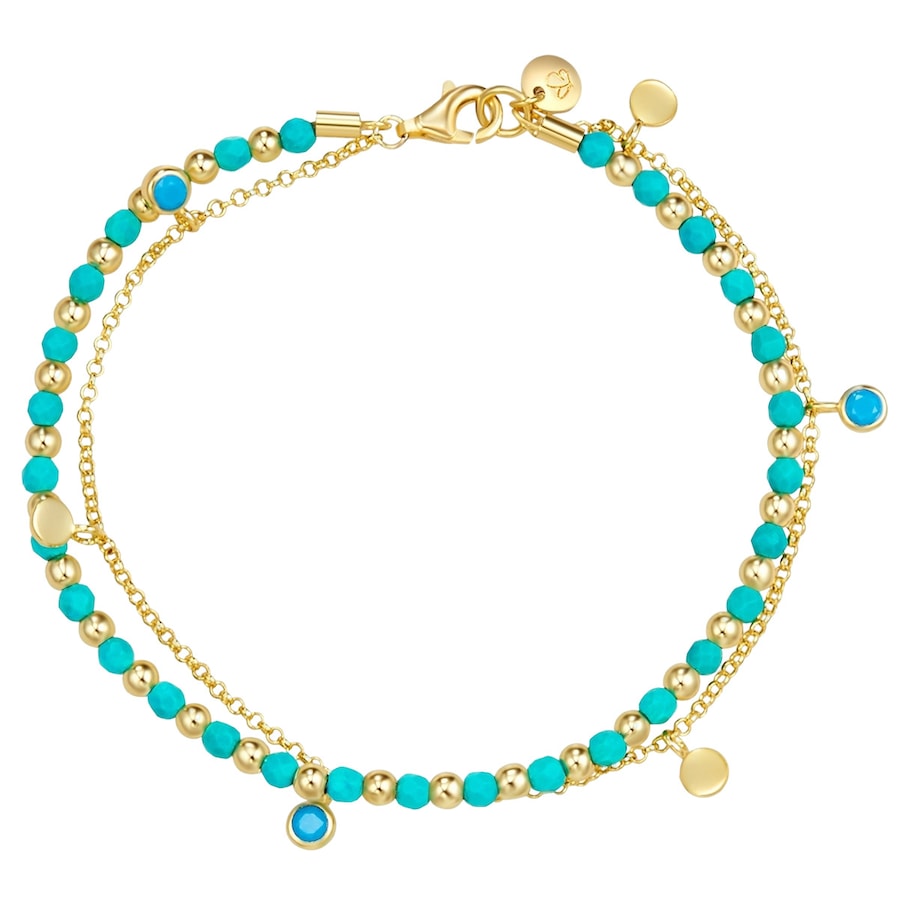 Glanzstücke München Armband Sterling Silber Türkis in Gelbgold 19,0 cm Damen